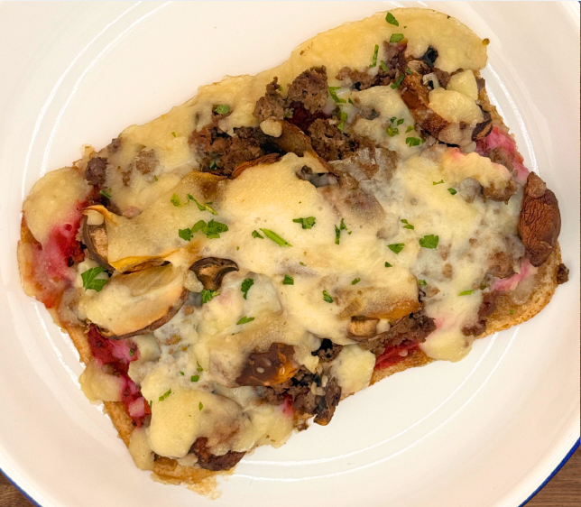 
                  
                    Grass Fed Beef Pizza w. crimini mushrooms & caramelized onion
                  
                