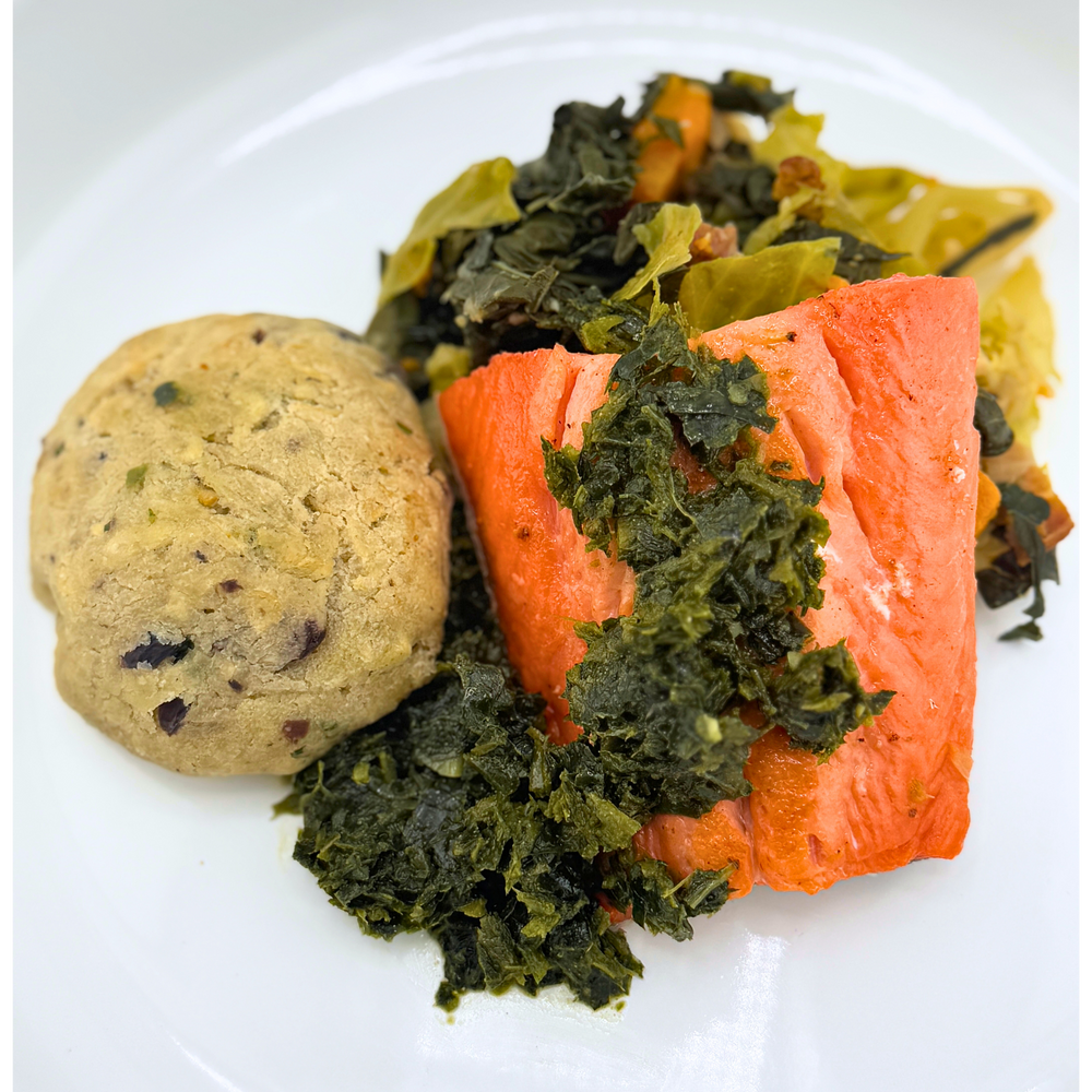 NEW!! - Wild-Caught Smoked Salmon & Hash w. Dandelion Pesto