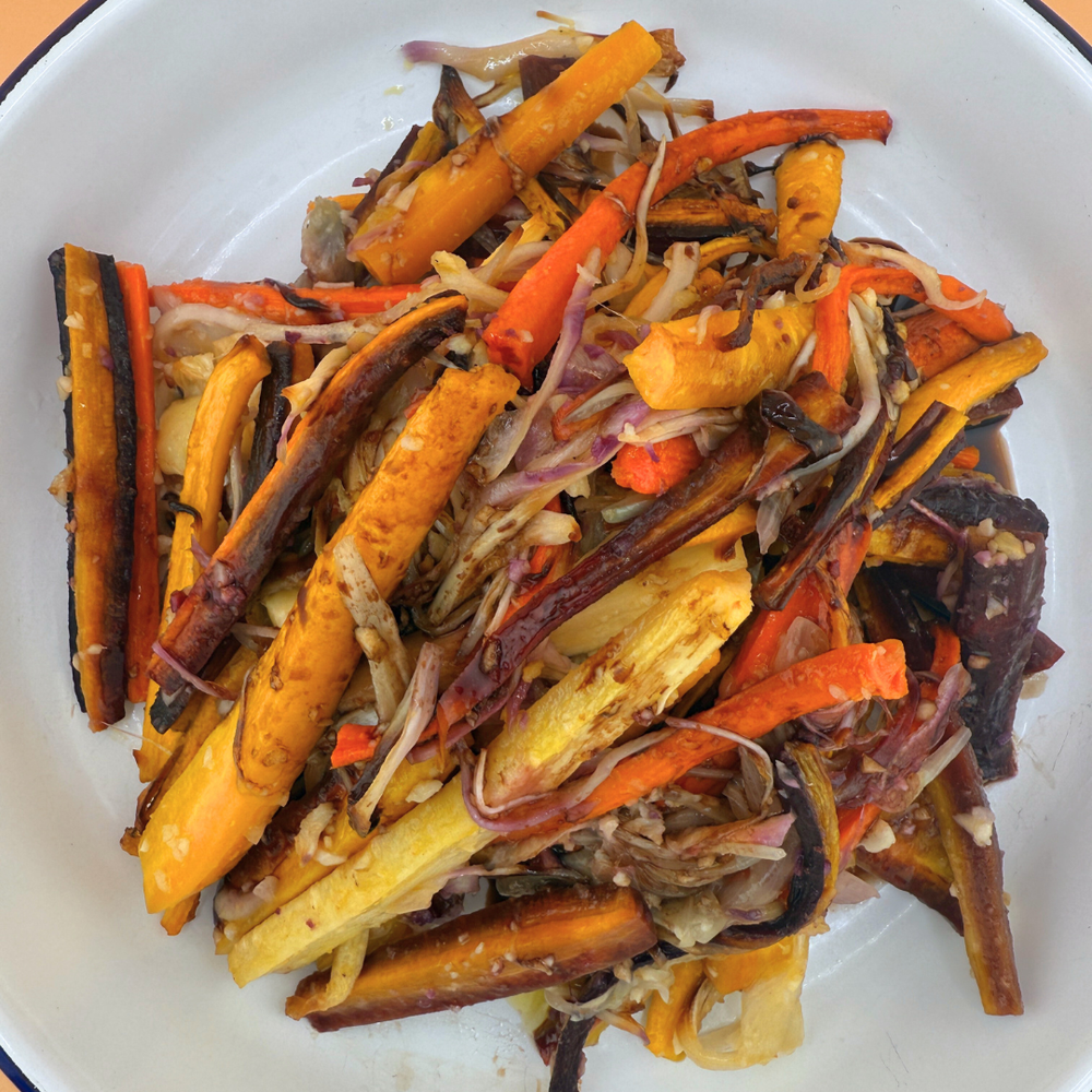 Balsamic Glazed Multi-Colored Julienne Carrots