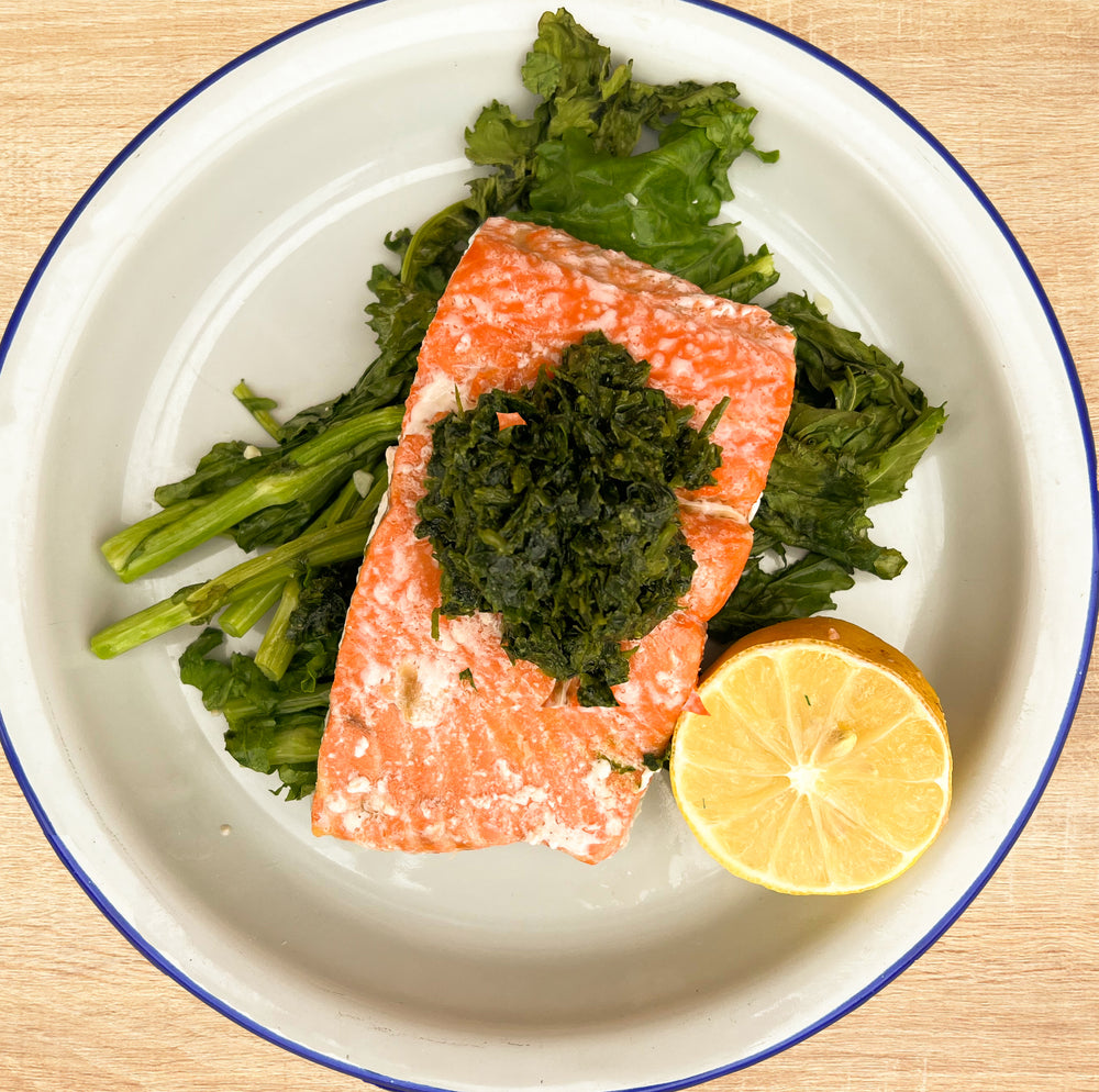 Dandelion Pesto Salmon